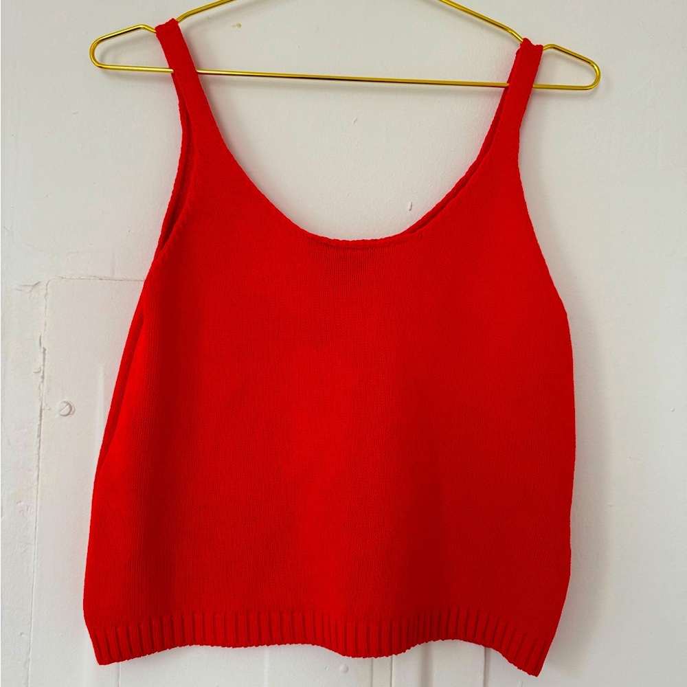 ZARA Red Knit Tank Top - NEW